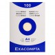 100 fiches Bristol A4 Ivoire Exacompta - 205 gr/m²
