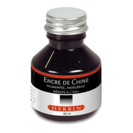 Flacon de 50 ml d'encre de chine Herbin - noire