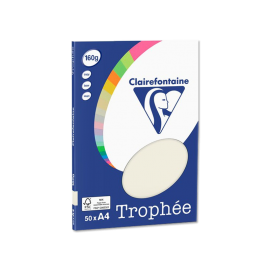 50 feuilles de papier A4 trophée 160 gr/m² de Clairefontaine - plusieurs couleurs disponibles