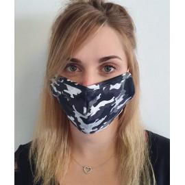 Masque individuel de protection en tissu grand public motif camouflage