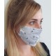 Masque individuel de protection en tissu grand public gris motif Ancres