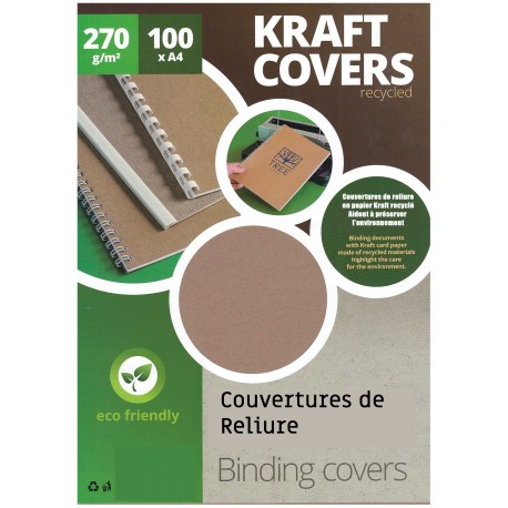 Couvertures Kraft A4270 g/m²par 100 