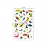 Planche de 32 stickers 3D Oiseaux tropicaux