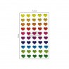 Planche de 50 stickers 3D Coeurs mulitocolores