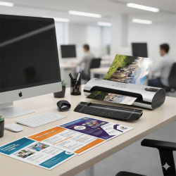 Pack de plastifieuse de bureau Essentielle A4 | Plastifie jusqu'à 250 microns | 35 cm/min