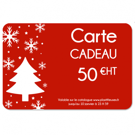 Carte cadeau 50 € pour offrir des cadeaux utiles