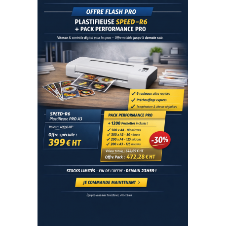 Plastifieuse professionnelle A3 PRO SPEED-R6 - 150 cm/min
